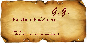 Gereben György névjegykártya